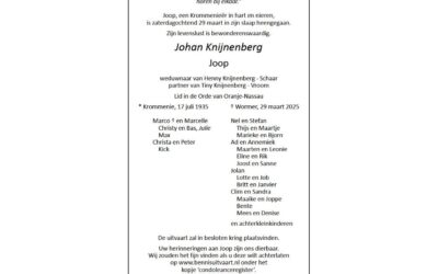 In memoriam Joop Knijnenberg (1935-2025)